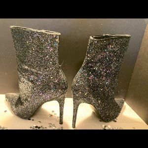 Wild Diva sparkly black booties